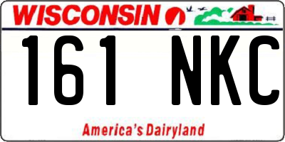WI license plate 161NKC