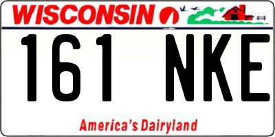 WI license plate 161NKE