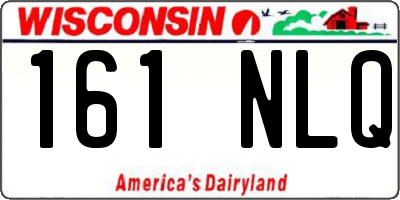 WI license plate 161NLQ