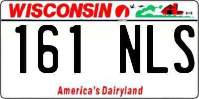 WI license plate 161NLS