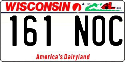 WI license plate 161NOC