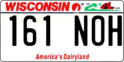 WI license plate 161NOH