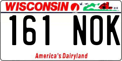 WI license plate 161NOK