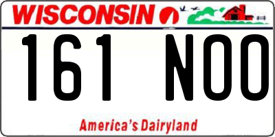 WI license plate 161NOO