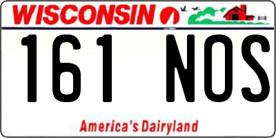 WI license plate 161NOS