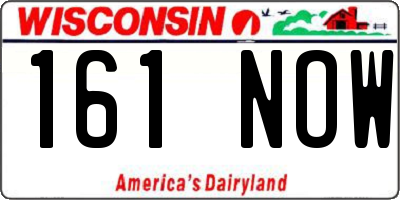 WI license plate 161NOW