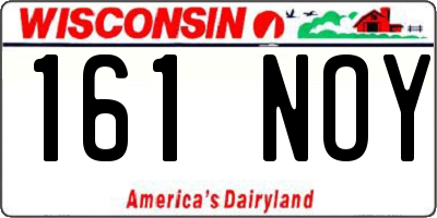 WI license plate 161NOY