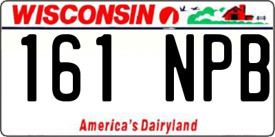 WI license plate 161NPB