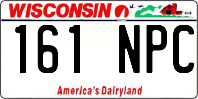 WI license plate 161NPC