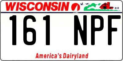 WI license plate 161NPF