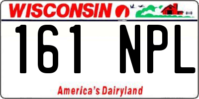 WI license plate 161NPL
