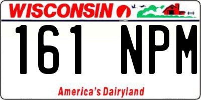 WI license plate 161NPM