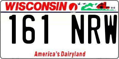 WI license plate 161NRW