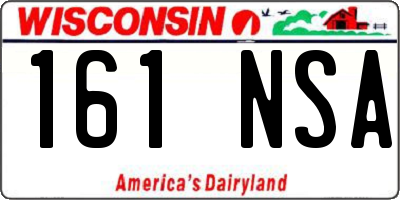 WI license plate 161NSA