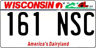 WI license plate 161NSC