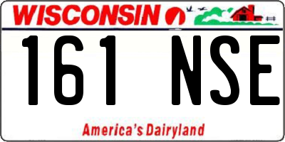 WI license plate 161NSE