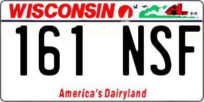 WI license plate 161NSF