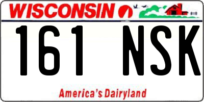 WI license plate 161NSK