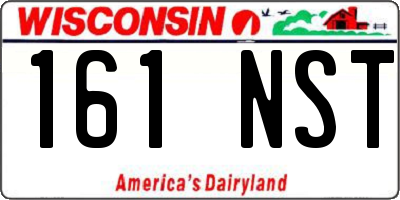 WI license plate 161NST