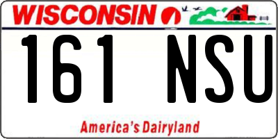 WI license plate 161NSU