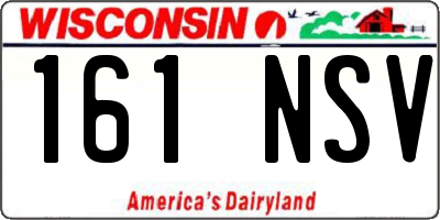 WI license plate 161NSV
