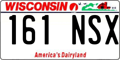 WI license plate 161NSX