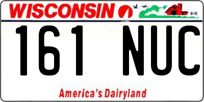 WI license plate 161NUC