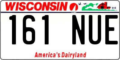 WI license plate 161NUE