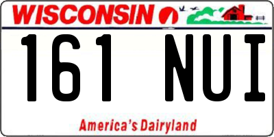 WI license plate 161NUI