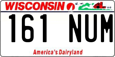 WI license plate 161NUM