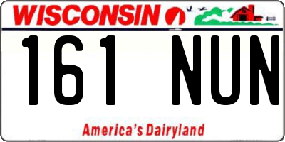 WI license plate 161NUN