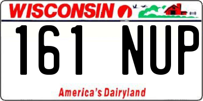 WI license plate 161NUP