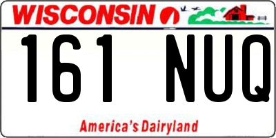 WI license plate 161NUQ
