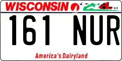 WI license plate 161NUR