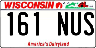 WI license plate 161NUS