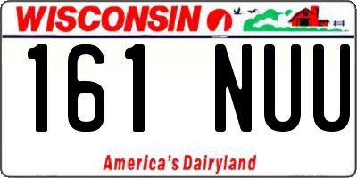 WI license plate 161NUU