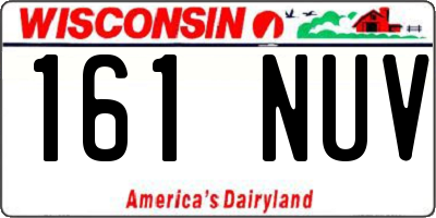 WI license plate 161NUV