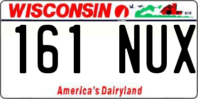 WI license plate 161NUX