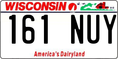 WI license plate 161NUY