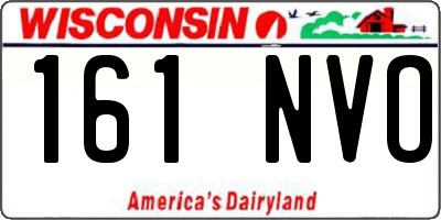 WI license plate 161NVO