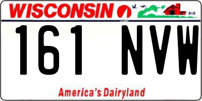 WI license plate 161NVW