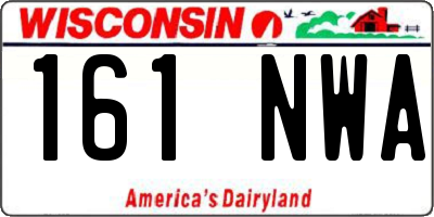 WI license plate 161NWA