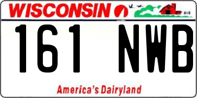 WI license plate 161NWB