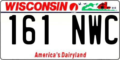 WI license plate 161NWC