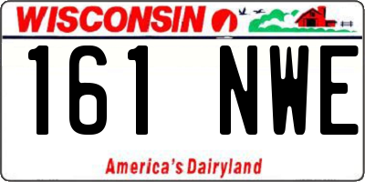 WI license plate 161NWE