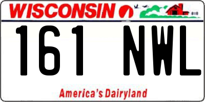 WI license plate 161NWL