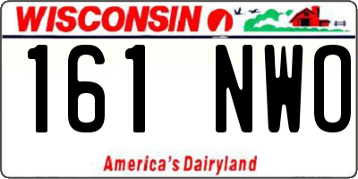 WI license plate 161NWO