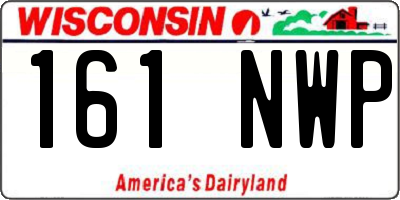 WI license plate 161NWP