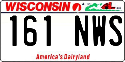 WI license plate 161NWS