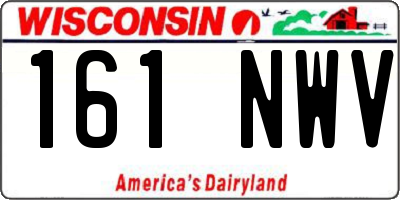 WI license plate 161NWV